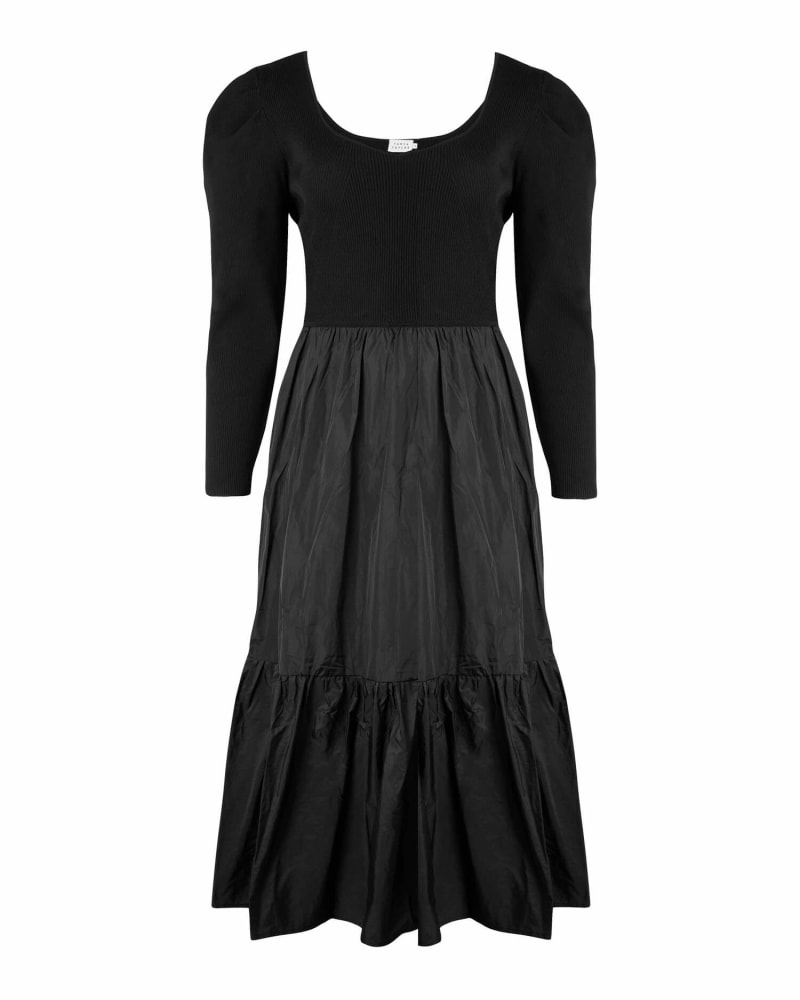 Front of a size 2X Eleanora Dress in Black by Tanya Taylor. | dia_product_style_image_id:229849